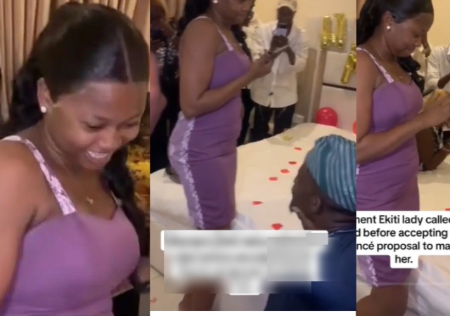 Lady Calls Her Father Before Accepting Marriage Proposal from Fiancé