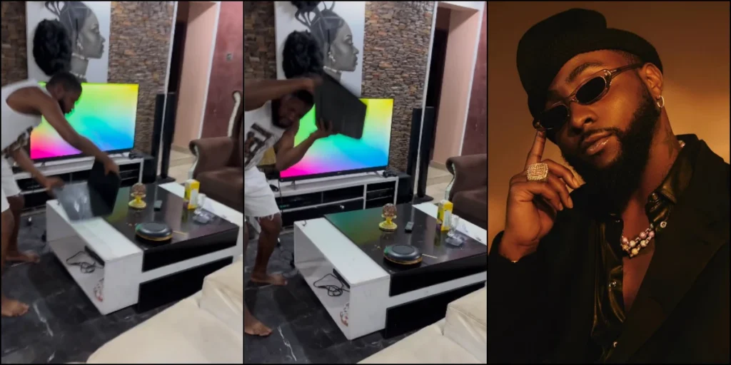 Davido’s fan rants, breaks his laptop after singer lost 3 Grammy nominations