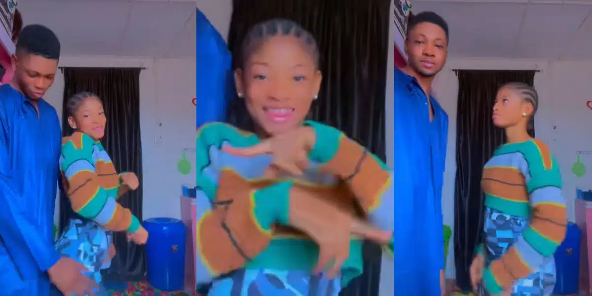 “You go soon get belle” – Knocks as little girl whines waist, rocks boyfriend while dancing seductively in TikTok video