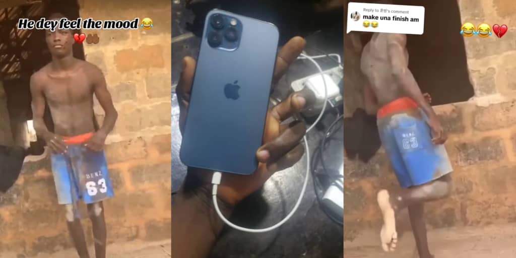 Man force to dance  after stealing iPhone 12, gifts girlfriend his old iPhone X (WATCH)