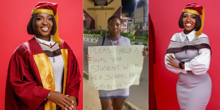 UNILAG student who begged for school fees on street celebrates as she graduates with honors (Photos/Video)