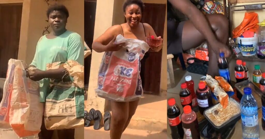 Lady returns with drinks and food after attending their school convocation (VIDEO)